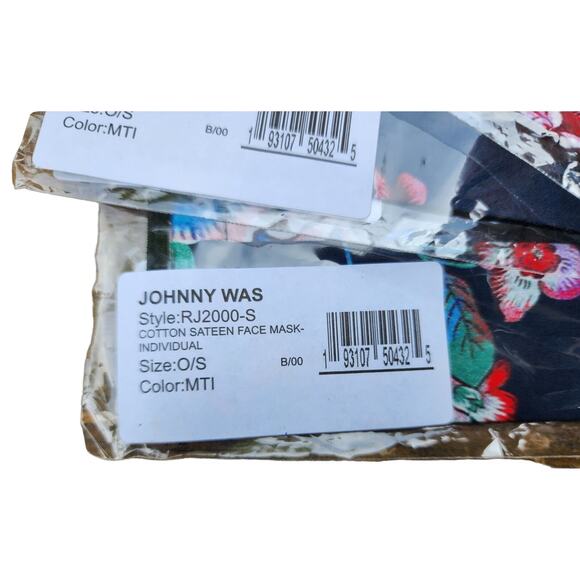 Set of 3 NEW Johnny Was 2-Layer Face Masks Floral Boho - Picture 2 of 4